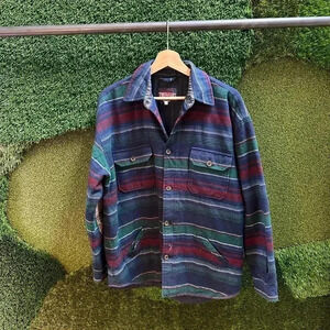 Vintage Globe Trotter Striped Button-up Jacket  Size XL